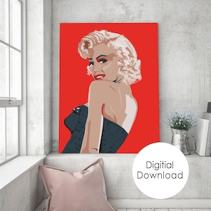 Poster, MariIyn Monroe Kunst, Marilyn Monroe Printable, Marilyn Monroe Geschenke, Marilyn Monroe Wandkunst, Printable, Digital, Kunst, moderne Kunst