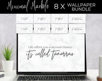 Minimal Desktop Wallpaper Quotes Bundle, INSTANT DOWNLOAD, Desktop Wallpapers, Organizer, Business, Macbook + Windows, Work