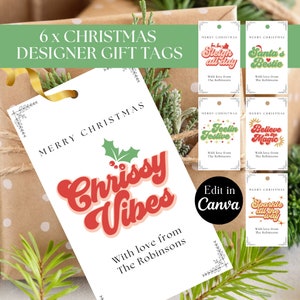 Gift Tag Printable, Editable Christmas Gift Tag, Christmas Gift Tag, Holiday Gift Tag, Instant Download, Personalize, Canva template