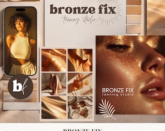 Luxe Premade Branding for Tanning & Beauty Brands | Custom Business Design | Canva Editable Template