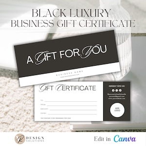 Luxury Elegant Gift Certificate Canva Template, Spa Gift Certificate, DIY Printable Gift Voucher Certificate,  Minimal Gift Certificate
