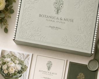 Floral Branding Kit, bearbeitbare Canva Logo Set, feminine Geschäftsidentität (digitaler Download)