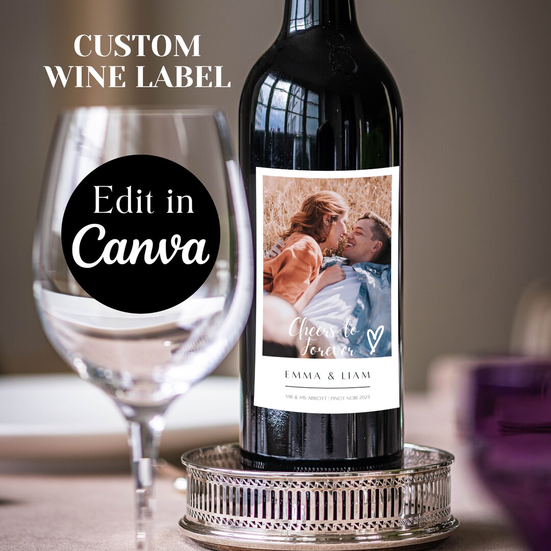 Wedding Favor, Wine Gift Label, Wine Label Template, Personalized Wine Label, Custom Wine Label