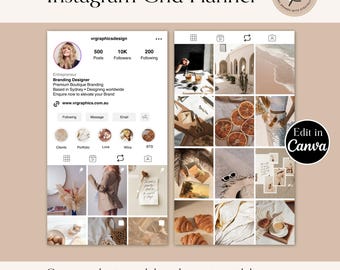 2026 Instagram Feed Planner: Canva Editable Grid Mockup (Digital Download)
