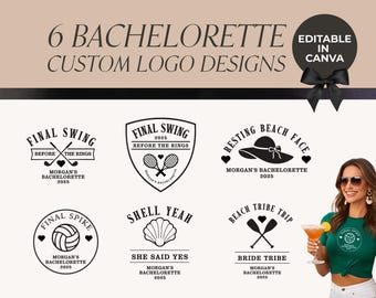 Editable Bachelorette Party Logo Bundle: Canva Designs (Digital Download)