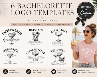 Braut Squad Logo Vorlage | Junggesellinnenabschied Canva Logo Pack