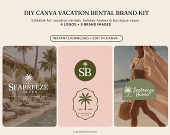 Canva-brandingkit voor vakantiewoningen | 4 logo's + 8 merkafbeeldingen