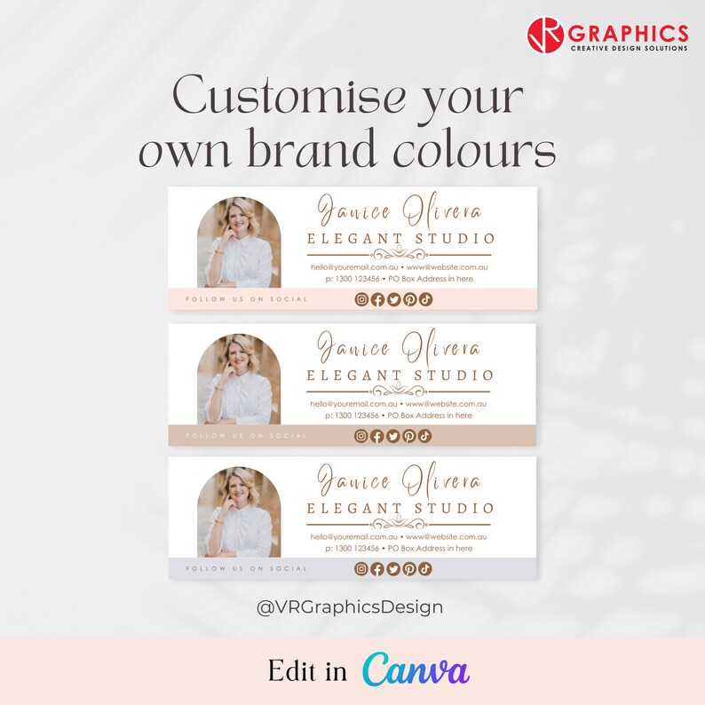 Fully Editable Canva Email Signature Template - Etsy