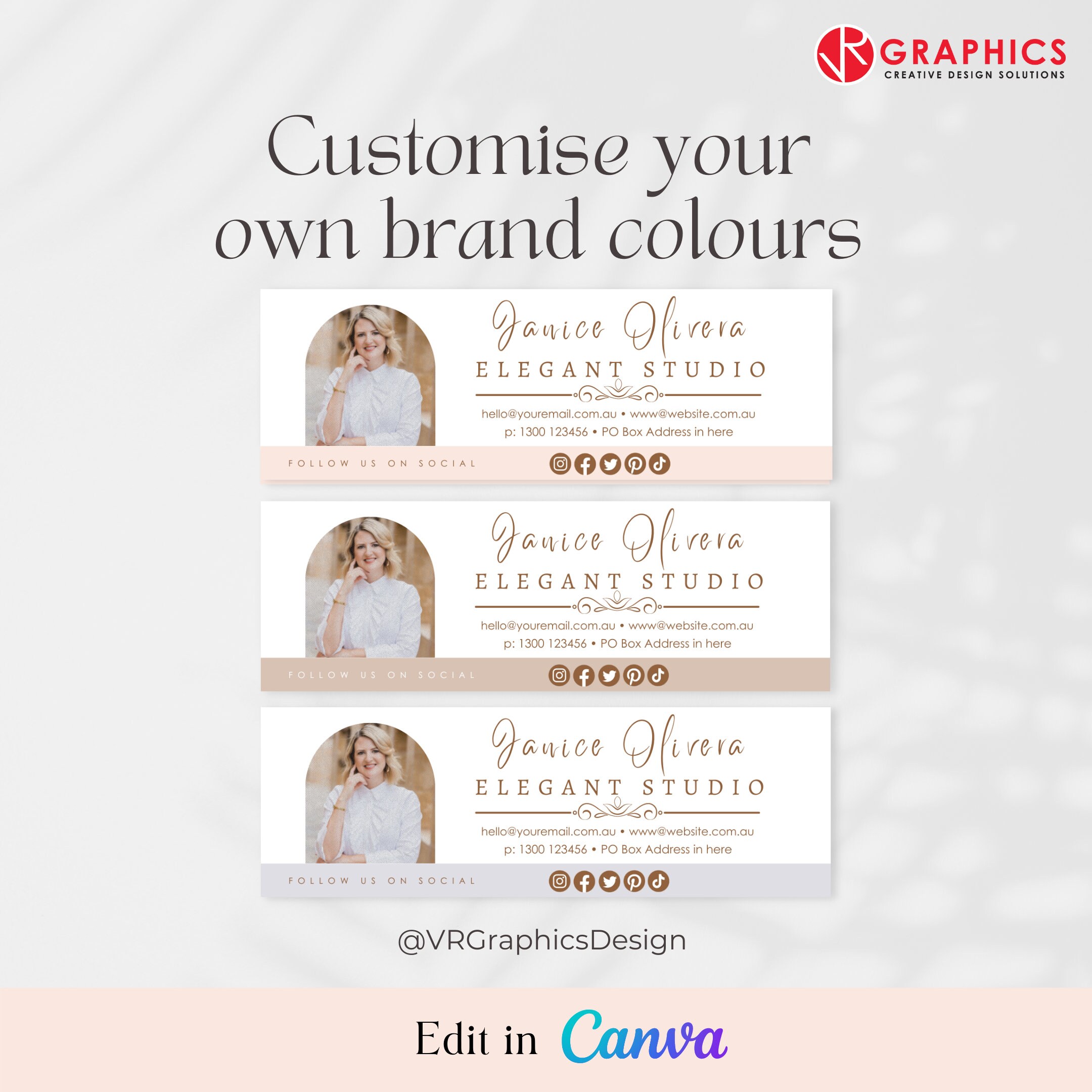 Fully Editable Canva Email Signature Template - Etsy