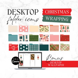 Desktop Icons Christmas, Aesthetic Macbook Folders, Glitter Desktop Icons, Icons For Mac & Windows, Christmas Icons