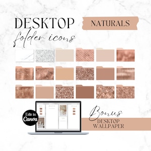 Desktop Icons Naturals, Aesthetic Macbook Folders, Glitter Desktop Icons, Icons For Mac & Windows