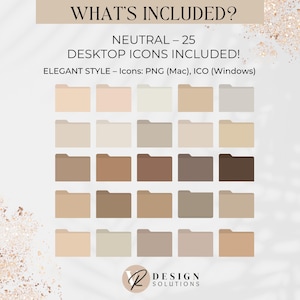 Beige Desktop Organizer 2026: Folder Icons & Wallpapers (Digital Download) image 3