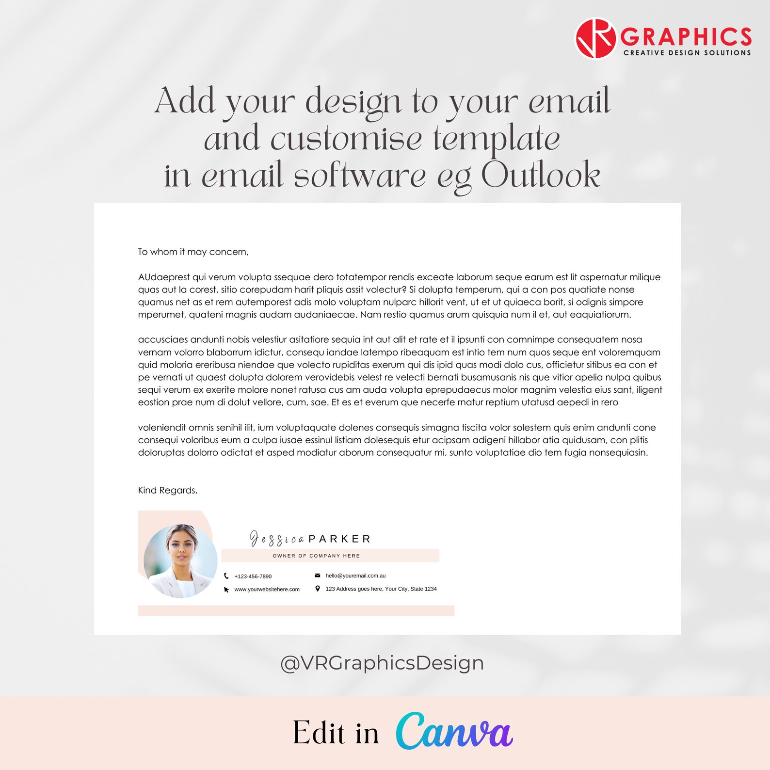 Editable Business Email Signature Template for Canva - Etsy
