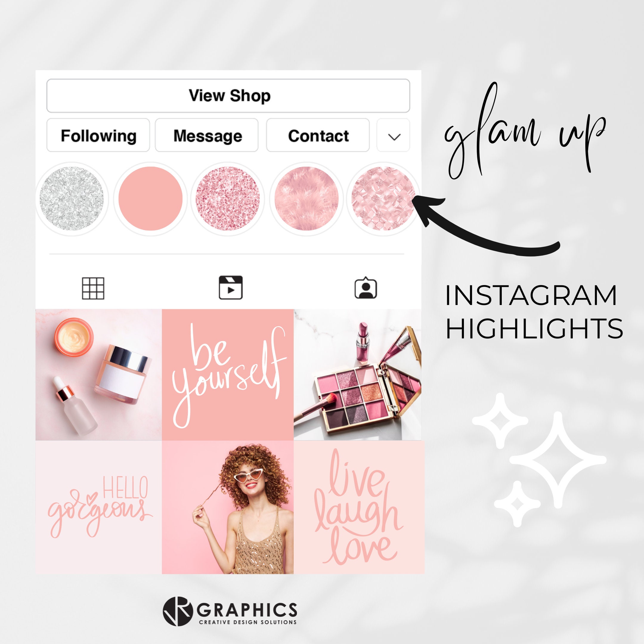 Pink Glitter Instagram Highlight Icons | Glam Beauty Covers | Instagram ...