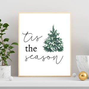 Tis the Season Christmas Tree Print: Holiday Wall Art (Digital Download)