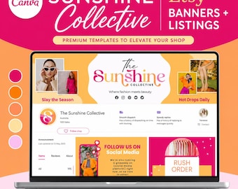 Etsy Banner Vorlagen, Canva Shop Branding Kit für Boutique-Verkäufer