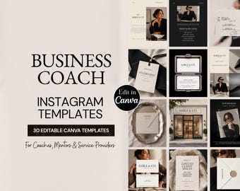 Business Coach Instagram Vorlagen, Canva Social Media Kit für Coaches