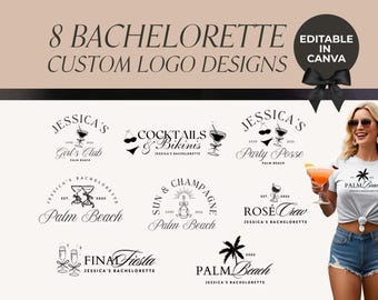 Bride Squad Logo Templates | Bachelorette Party Logos | Editable Canva Designs