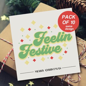 Pack of 10 Folded Christmas Cards with envelopes, Elegant Christmas Cards, Aussie cards, Merry Christmas Cards