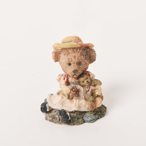 Delila | OOAK Collectible beeldje mantel Tchotchke porselein Alt Decor plank horror teddybeer meisje miniatuur met geboorteakte