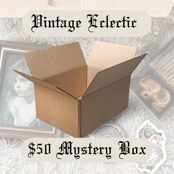 Vintage Eclectic Mystery Box Small | Oddity Home Decor Collectible Thrift + Handmade Maximalism | Curiosities Curio Gift from New Zealand