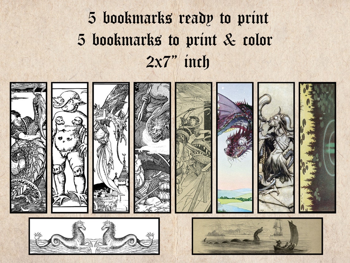 Monsters, Myths &amp; Legends Coloring Pages Vintage Illustrations ...