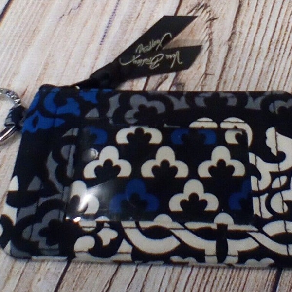 Vera Bradley Zip ID Case With Key Ring Canter Berry Cobalt Cosmetic Bag