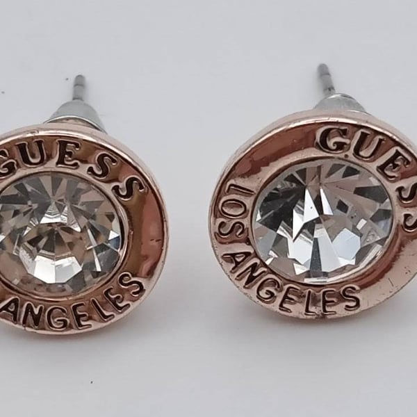 Guess Rose Gold Crystal Stud Earrings