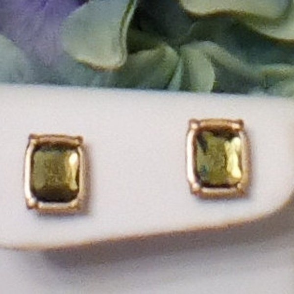 Lia Sophia Gold Tone Peridot Stud Earrings