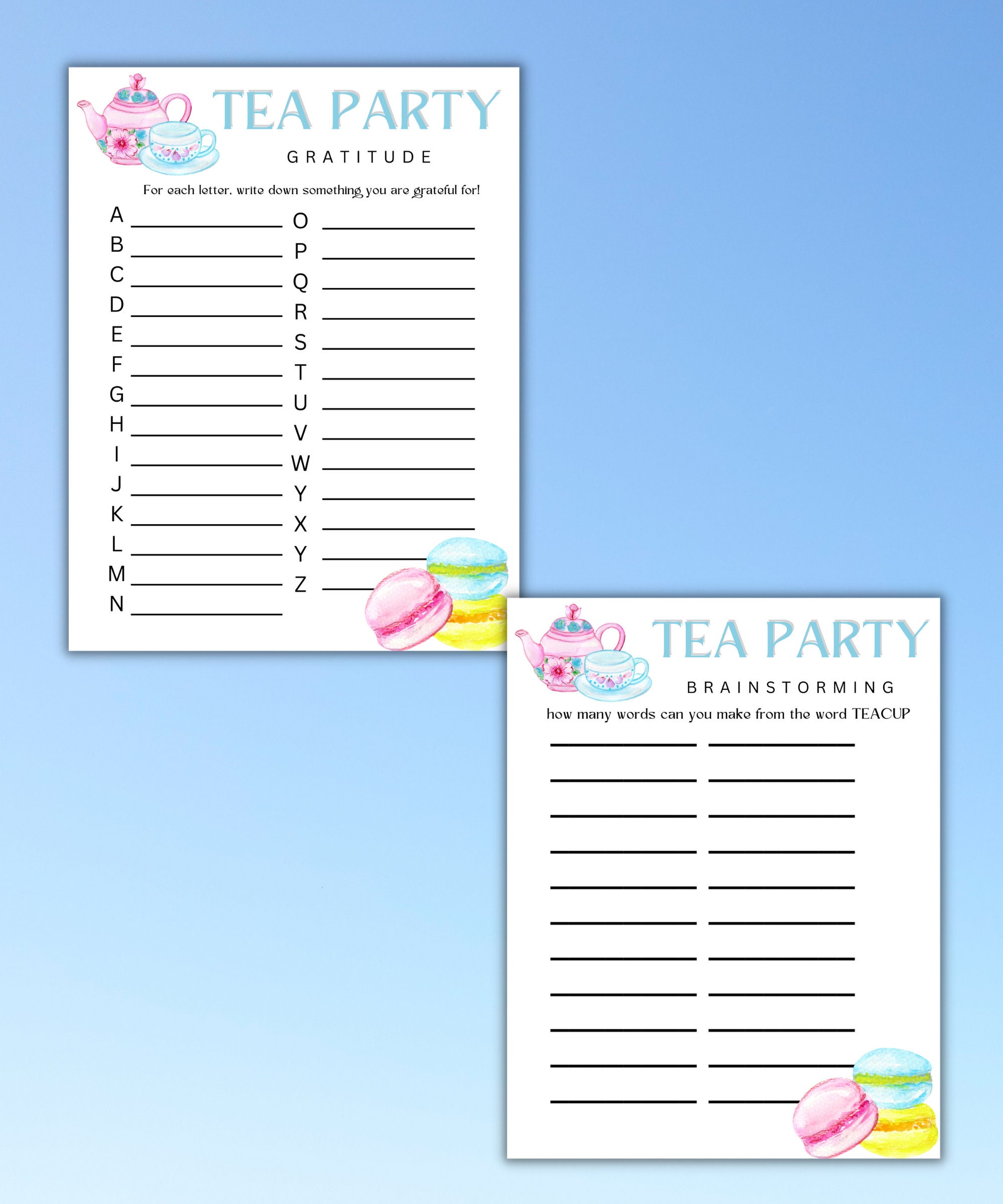 Printable Tea Party Games Bundle Tea Party Games Girls - Etsy