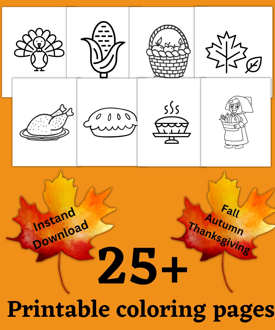 Thanksgiving Coloring Pages Printable Fall Coloring Pages Etsy thanksgiving-coloring-pages-printable-fall-coloring-pages-etsy