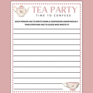 Tea Party Games Bundle - Printable Tea Party Games - Tea Party Favors ...