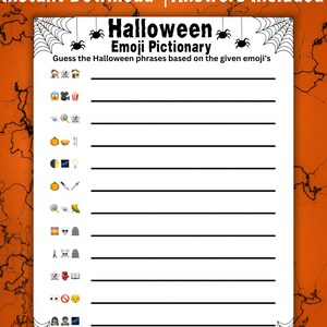 Halloween Emoji Game Halloween Printable Party Games - Etsy