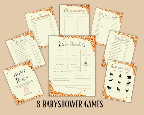 Fall Baby Shower Games Baby Shower Printable Games - Etsy