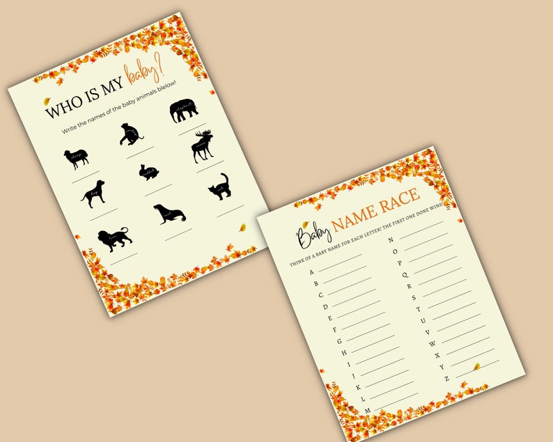 Fall Baby Shower Games Baby Shower Printable Games - Etsy