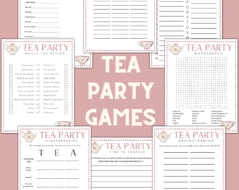 Printable Tea Party Games Bundle: Bridal Shower, Baby Shower (Instant Download)