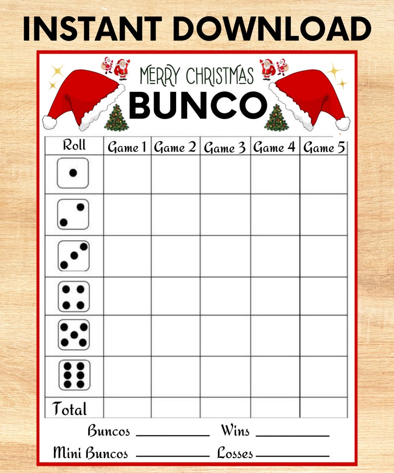 Christmas BUNCO Game Printable - Il 794xN.4379822300 Ffh0