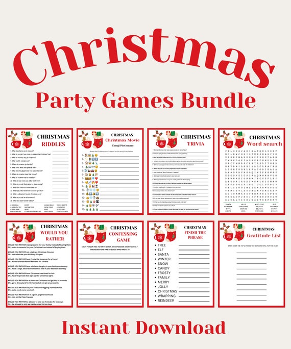 Christmas Multiple Choice Trivia Family Party Game | Christmas Printable  Games | Christmas Adult Kids Party Games