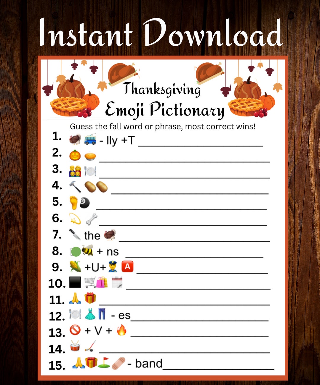 Thanksgiving Emoji Pictionary Game Thanksgiving Printable Etsy Il 1080xN.4340965376 Hh1q