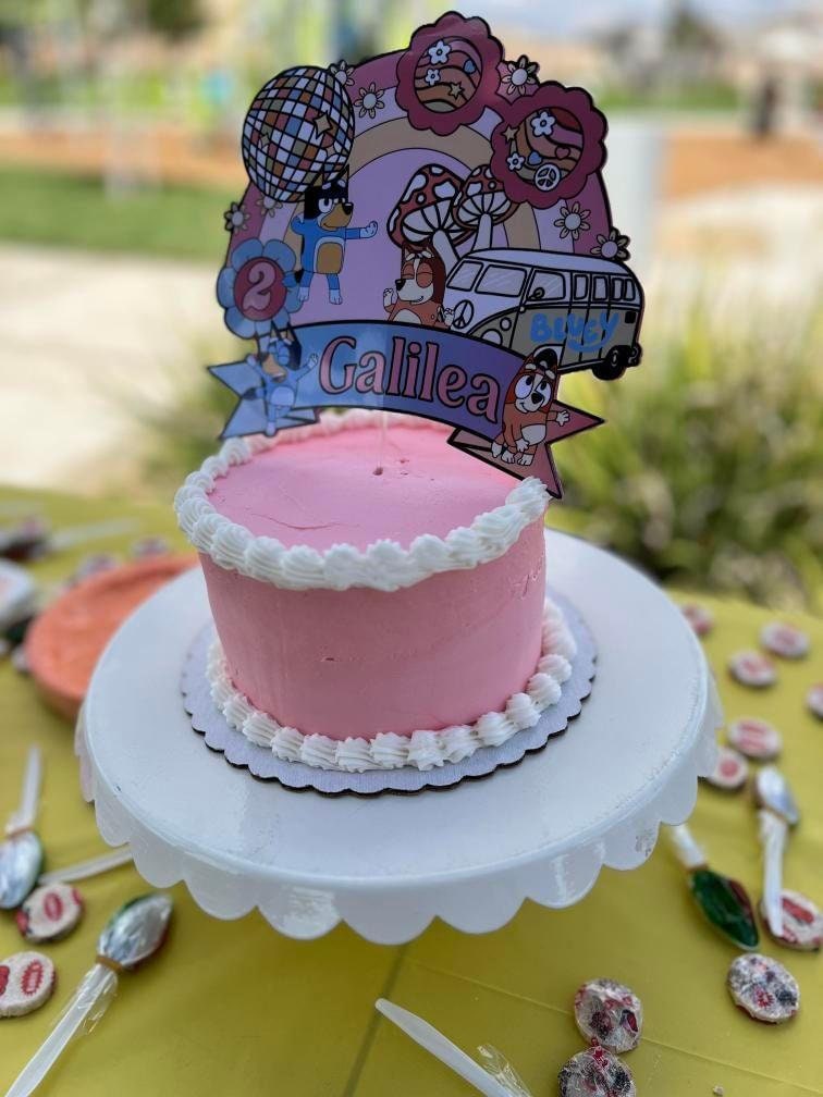 Blue Cake Topper Custom Name and Number