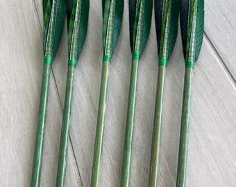 50-55# spine, 125 Grain Brass Points, Parallel Douglas Fir wood arrows, (set of 6)