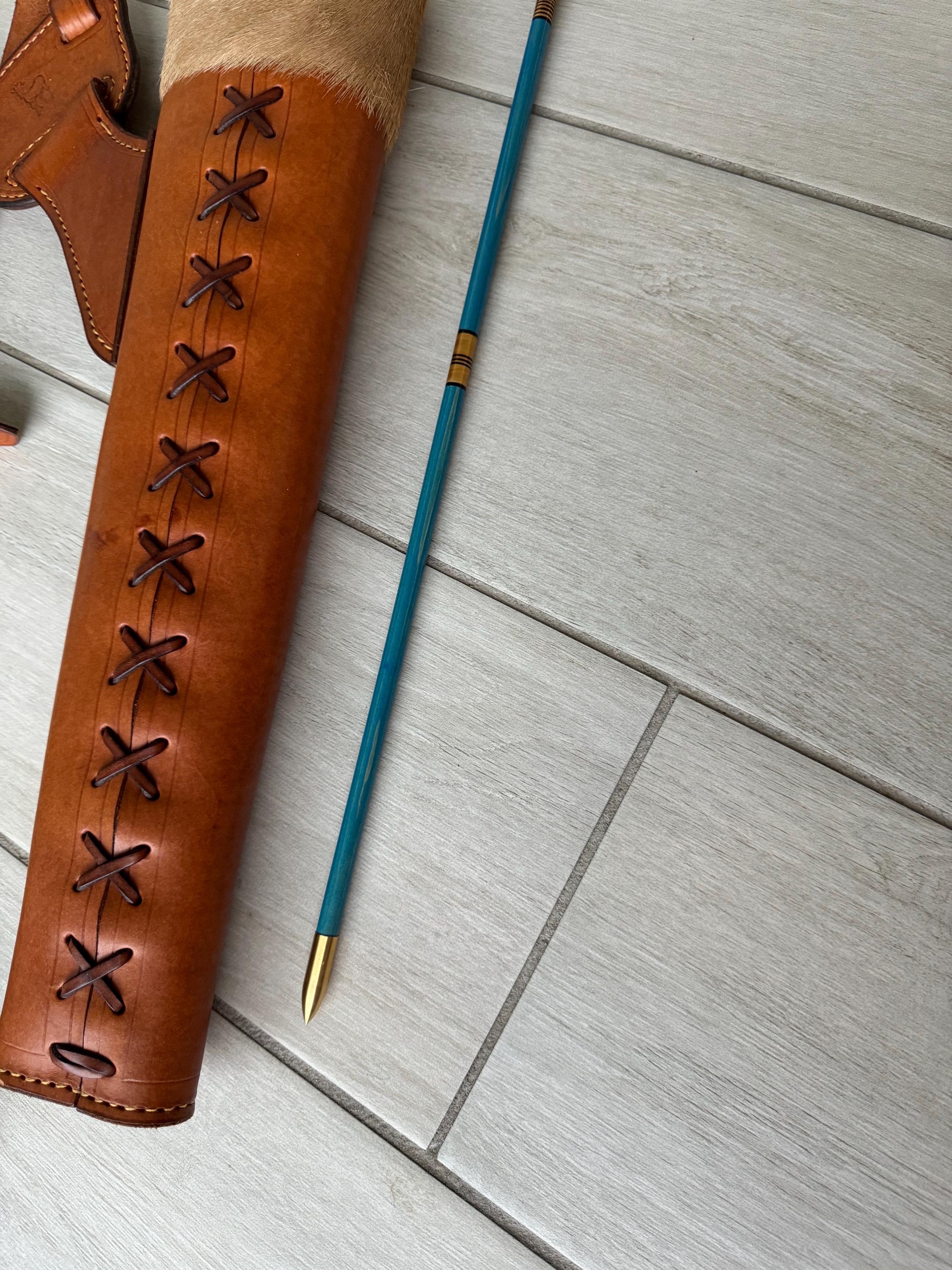 45-50#spine, 125 Grain Brass points (Hand Polished), 1pc, Parallel Port Orford Cedar wood arrows