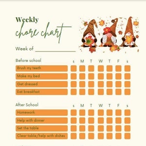 Chore Chart | Kids Chore Chart | Responsibility Chart | Printable Chore Chart for Kids |