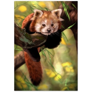 Red Panda Digital Painting Premium Matte Paper Poster