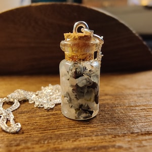 Prehnite Moonstone and Snowflake Obsidian Bottle Necklace