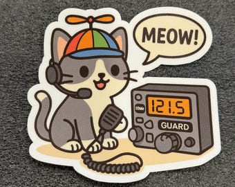 ProphatCat "MEOW on Guard" Aviation Sticker | Funny Pilot Gift