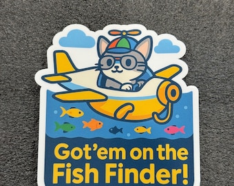 Prophatcat Aviation Sticker | Funny Pilot, ATC 'Fish Finder' Humor