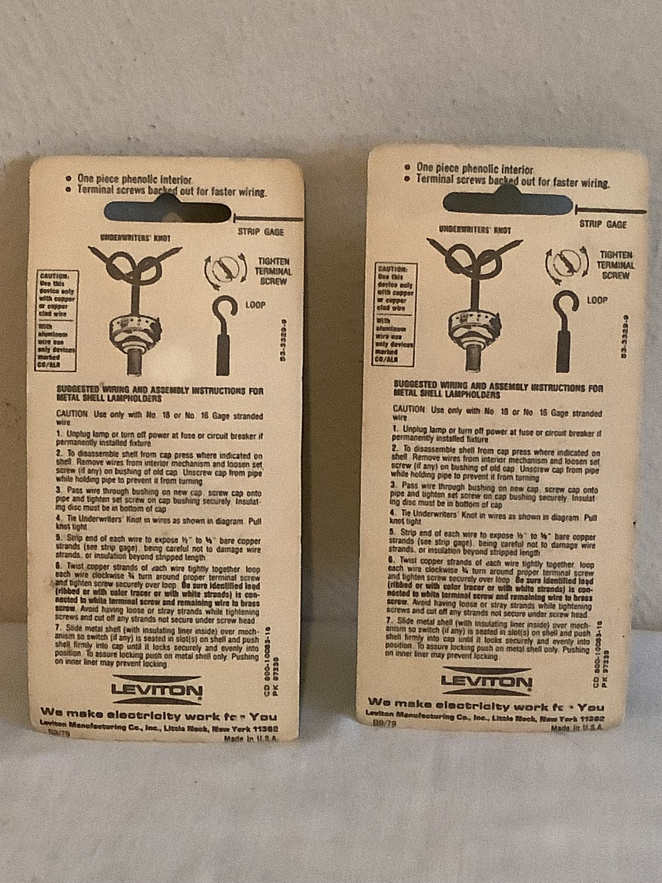 Vintage Leviton Lamp Socket W/burn Knob Cat. No. 8001008316 Brass