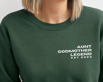 Godmother Sweatshirt Custom Year for Baptism Keepsake Gift Idea for Godparent Proposal to Godmother Gift from Godchild