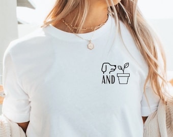 Plant Mom Shirt for Dog Lover Gift Idea Retro Style Shirt for Dog Mom and Plant Lady Tshirt for Dog and Plant Lover